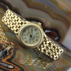 Womens GENEVE Swiss 18K Gold Plated Bracelet Watch